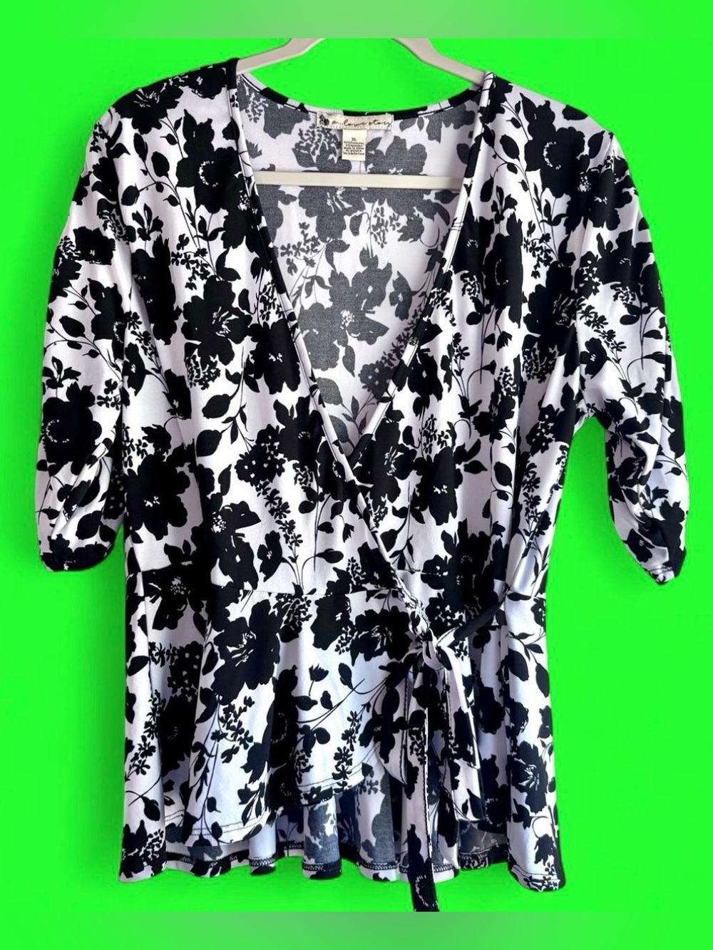 A Love Story faux wrap blouse